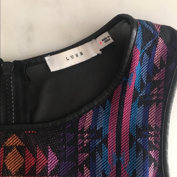 Black / Multi-Colored Sleeveless Dress by Lush (M) - Picture 5 of 7